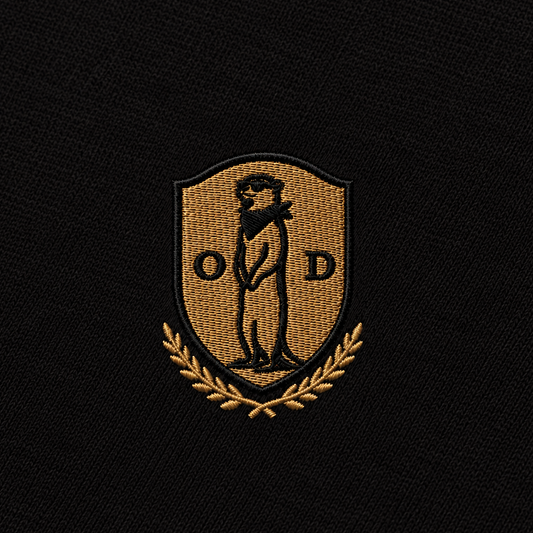 Black Heritage Crest Embroidered Oversized T-Shirt
