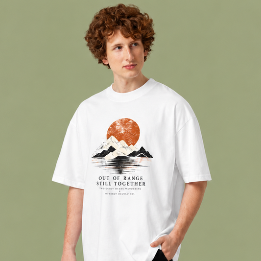 Out of Range Still Together,  Otterly Delulu x Two Curly Heads Wandering, Oversized T-Shirt
