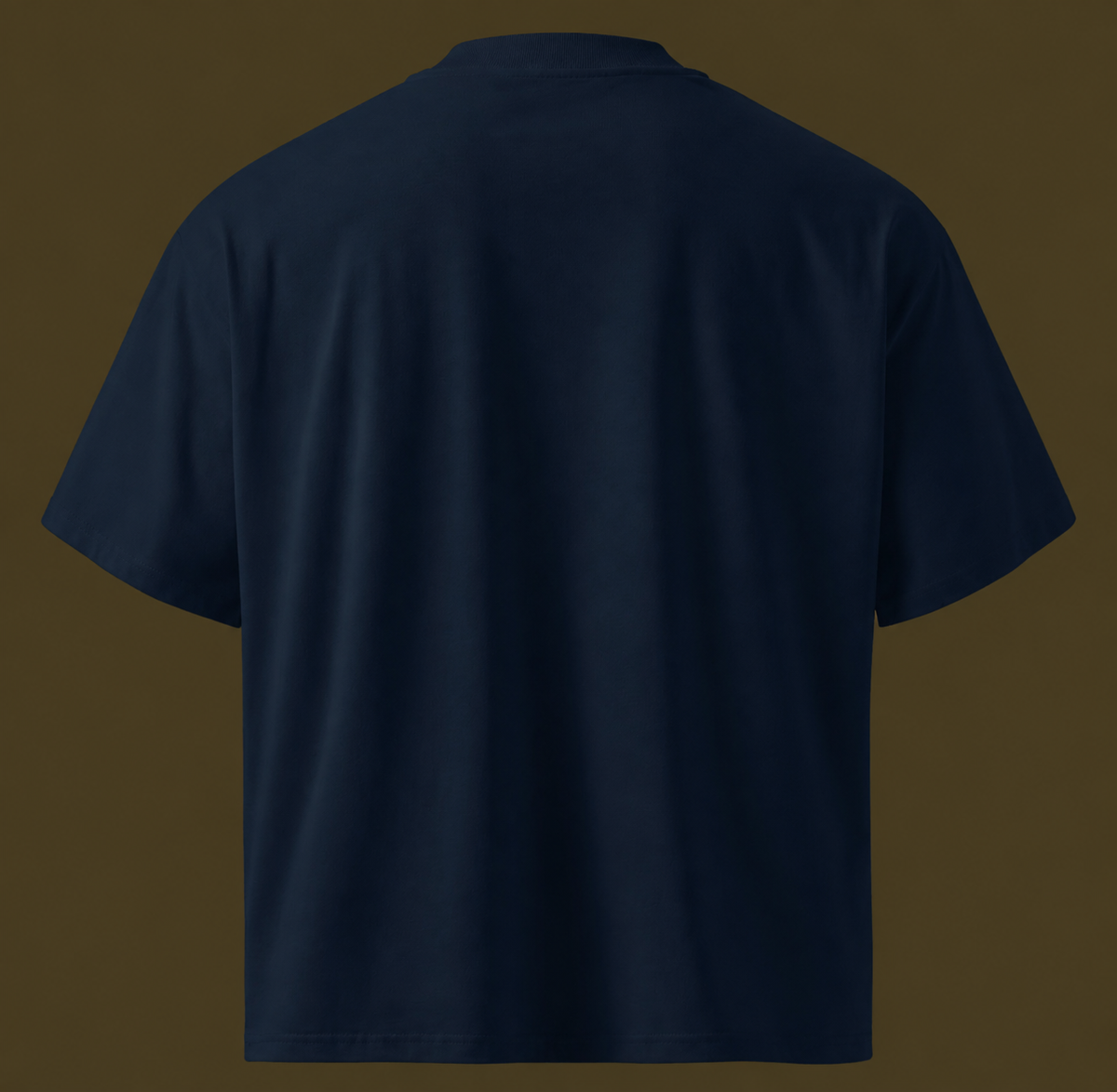 Navy Signature Otter Embroidered Oversized Unisex T-Shirt