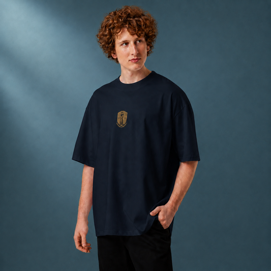 Navy Heritage Crest Embroidered Oversized T-Shirt