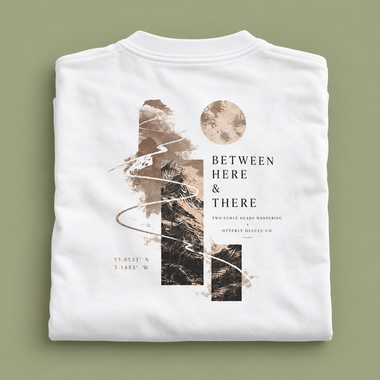 Between Here and There, Otterly Delulu x Two Curly Heads Wandering, Oversized T-Shirt