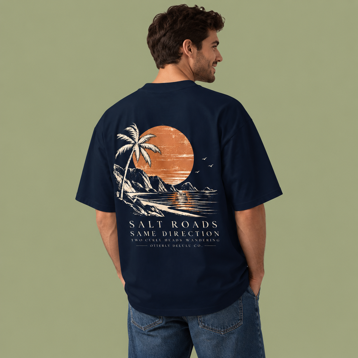 Salt Roads Same Direction, Otterly Delulu x Two Curly Heads Wandering, Oversized T-Shirt