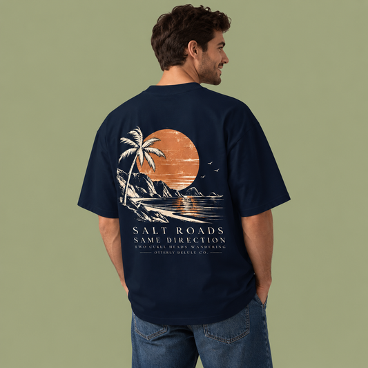 Salt Roads Same Direction, Otterly Delulu x Two Curly Heads Wandering, Oversized T-Shirt